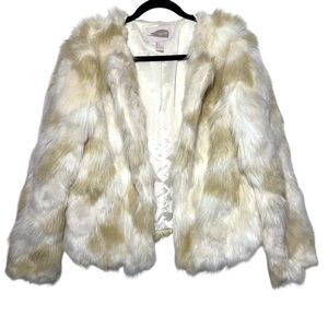 Faux Fur Jacket Coat Forever 21 Faux Fur Womens Size Medium Multicolor Boho Glam